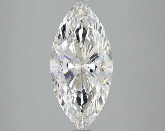 Lab-Grown Marquise Diamond - 2.56 Carats, E Color, VVS2 Clarity - Certified by IGI - Report Number: LG665459372