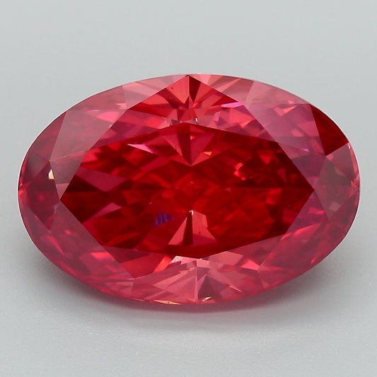 Lab-Grown Oval Diamond - 7.3 Carats, Fancy Vivid Pink Color, VS1 Clarity - Certified by IGI - Report Number: LG633488821