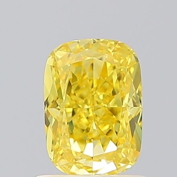 Lab-Grown Cushion Diamond - 1.0 Carats, Fancy Vivid Yellow Color, VVS2 Clarity - Certified by IGI - Report Number: LG674514670