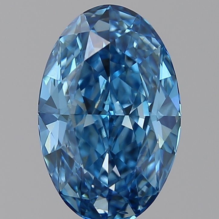 Lab-Grown Oval Diamond - 1.56 Carats, Fancy Vivid Blue Color, VS2 Clarity - Certified by IGI - Report Number: LG625498086