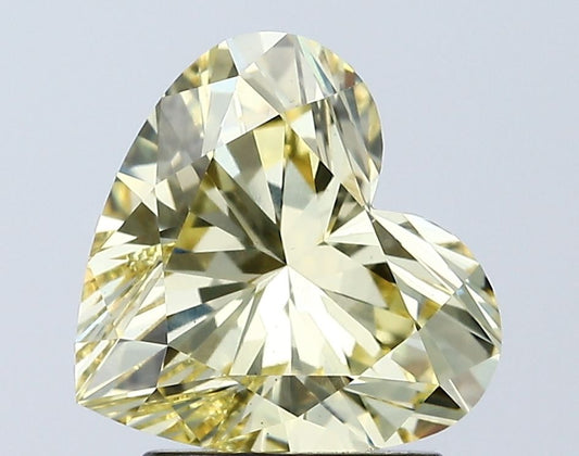 Lab-Grown Heart Diamond - 2.07 Carats, Fancy Intense Yellow Color, VS1 Clarity - Certified by IGI - Report Number: LG671438806