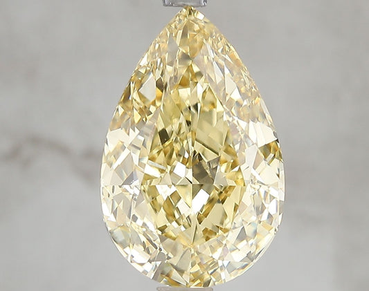 Lab-Grown Pear Diamond - 5.09 Carats, Fancy Intense Yellow Color, VVS2 Clarity - Certified by IGI - Report Number: LG671493933
