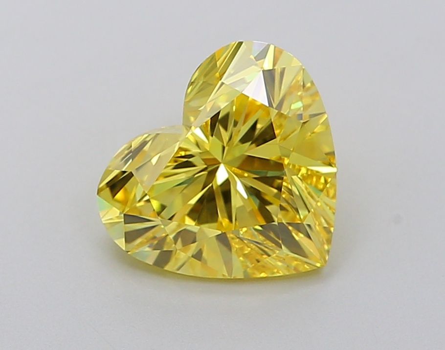 Lab-Grown Heart Diamond - 2.01 Carats, Fancy Vivid Yellow Color, VVS2 Clarity - Certified by IGI - Report Number: LG633485477