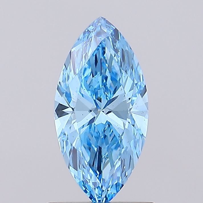 Lab-Grown Marquise Diamond - 1.01 Carats, Fancy Vivid Blue Color, VS2 Clarity - Certified by IGI - Report Number: LG685509416