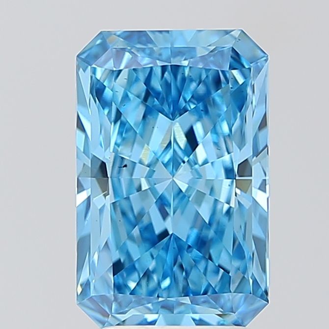 Lab-Grown Radiant Diamond - 3.05 Carats, Fancy Vivid Blue Color, VS1 Clarity - Certified by IGI - Report Number: LG668415996