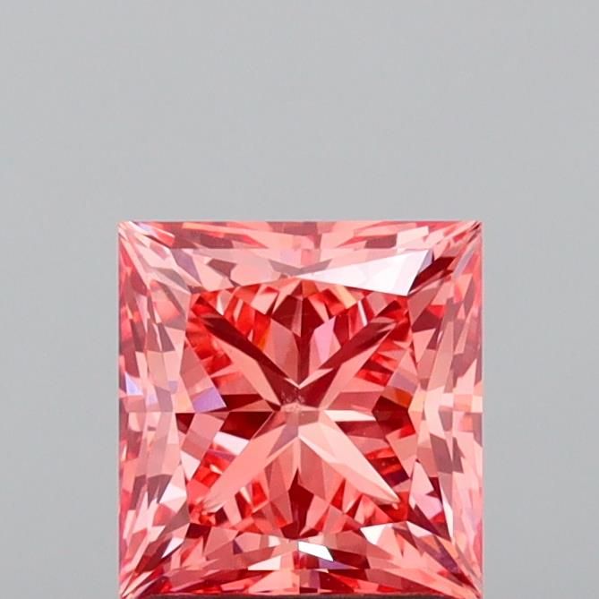 Lab-Grown Princess Diamond - 2.0 Carats, Fancy Vivid Pink Color, VS1 Clarity - Certified by IGI - Report Number: LG636494750