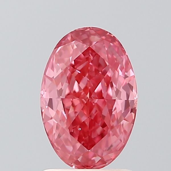 Lab-Grown Oval Diamond - 1.53 Carats, Fancy Vivid Pink Color, VS1 Clarity - Certified by IGI - Report Number: LG632431018