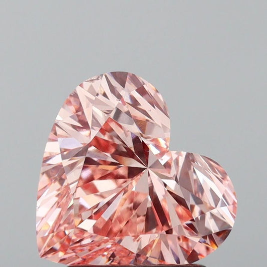 Lab-Grown Heart Diamond - 2.03 Carats, Fancy Intense Pink Color, VS2 Clarity - Certified by IGI - Report Number: LG636494823