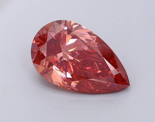 Lab-Grown Pear Diamond - 4.68 Carats, Fancy Vivid Pink Color, VS1 Clarity - Certified by IGI - Report Number: LG622484986