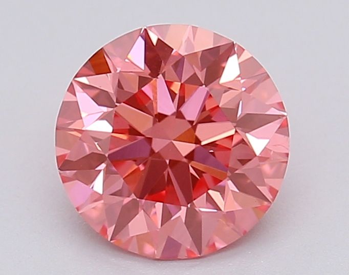 Lab-Grown Round Diamond - 1.05 Carats, Fancy Vivid Pink Color, VS1 Clarity - Certified by IGI - Report Number: LG615366967