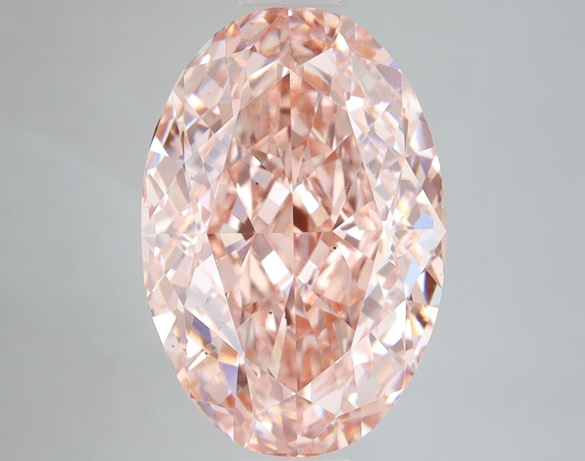 Lab-Grown Oval Diamond - 7.04 Carats, Fancy Vivid Pink Color, VS2 Clarity - Certified by IGI - Report Number: LG678543736
