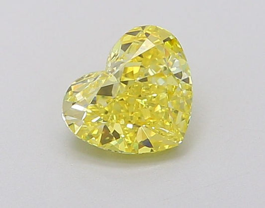 Lab-Grown Heart Diamond - 1.01 Carats, Fancy Vivid Yellow Color, VVS2 Clarity - Certified by IGI - Report Number: LG634494139
