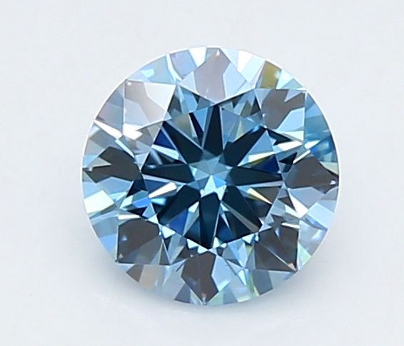 Lab-Grown Round Diamond - 0.9 Carats, Fancy Vivid Blue Color, VS1 Clarity - Certified by IGI - Report Number: LG662401463