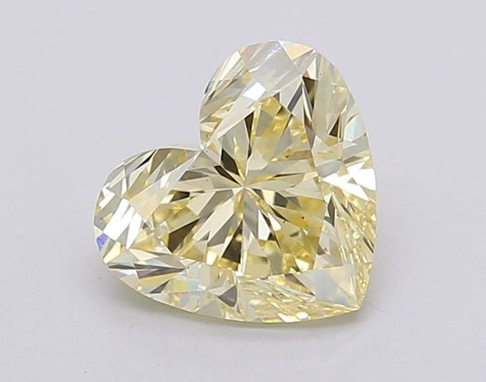 Lab-Grown Heart Diamond - 1.78 Carats, Fancy Intense Yellow Color, VS1 Clarity - Certified by IGI - Report Number: LG595381251