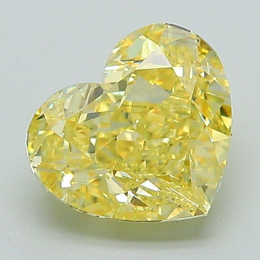 Lab-Grown Heart Diamond - 1.97 Carats, Fancy Intense Yellow Color, VS1 Clarity - Certified by IGI - Report Number: LG651436959