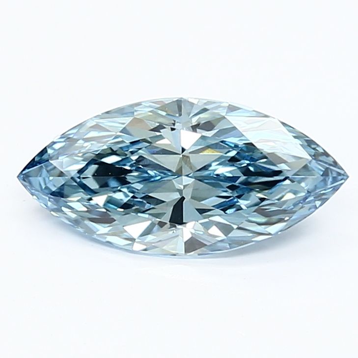 Lab-Grown Marquise Diamond - 1.32 Carats, Fancy Vivid Blue Color, VS1 Clarity - Certified by IGI - Report Number: LG639427887