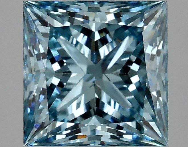 Lab-Grown Princess Diamond - 2.64 Carats, Fancy Vivid Blue Color, VS1 Clarity - Certified by IGI - Report Number: LG635469926