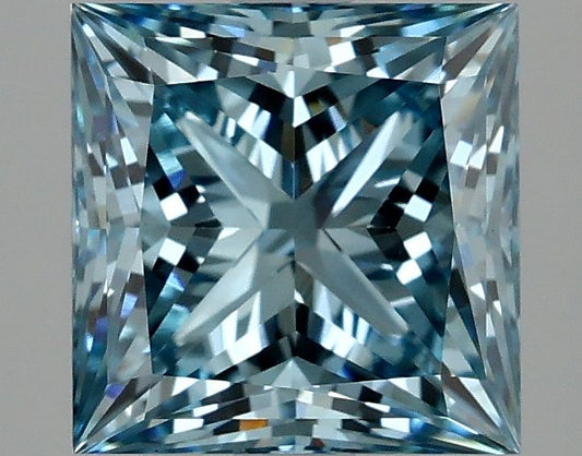 Lab-Grown Princess Diamond - 2.64 Carats, Fancy Vivid Blue Color, VS1 Clarity - Certified by IGI - Report Number: LG635469926
