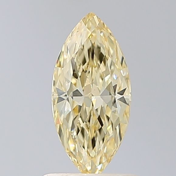 Lab-Grown Marquise Diamond - 0.93 Carats, Fancy Yellow Color, VVS2 Clarity - Certified by IGI - Report Number: LG675503736