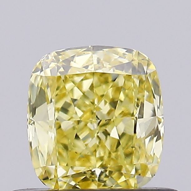 Lab-Grown Cushion Diamond - 0.5 Carats, Fancy Yellow Color, VS1 Clarity - Certified by IGI - Report Number: LG623445498