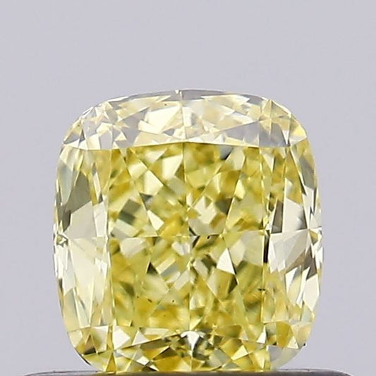 Lab-Grown Cushion Diamond - 0.5 Carats, Fancy Yellow Color, VS1 Clarity - Certified by IGI - Report Number: LG623445498