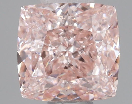 Lab-Grown Cushion Diamond - 0.6 Carats, Fancy Pink Color, VS2 Clarity - Certified by IGI - Report Number: LG635476883