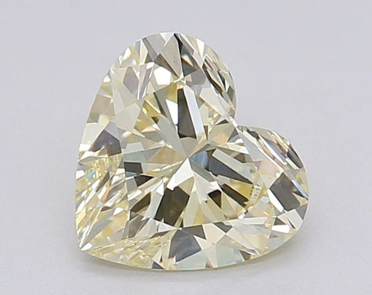Lab-Grown Heart Diamond - 1.02 Carats, Light Yellow Color, VS2 Clarity - Certified by IGI - Report Number: LG618485751