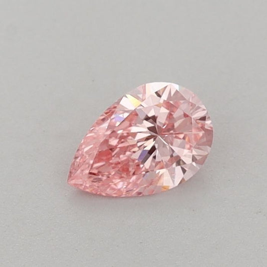Lab-Grown Pear Diamond - 0.31 Carats, Fancy Vivid Pink Color, VS1 Clarity - Certified by IGI - Report Number: LG651444240