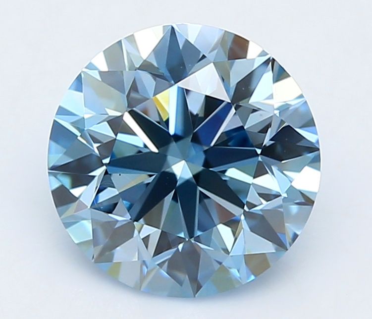Lab-Grown Round Diamond - 1.15 Carats, Fancy Vivid Blue Color, VVS2 Clarity - Certified by IGI - Report Number: LG663402317