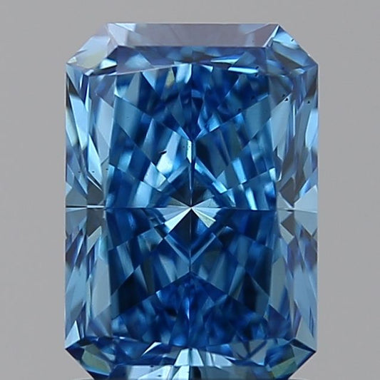 Lab-Grown Radiant Diamond - 1.52 Carats, Fancy Vivid Blue Color, VS2 Clarity - Certified by IGI - Report Number: LG618441916