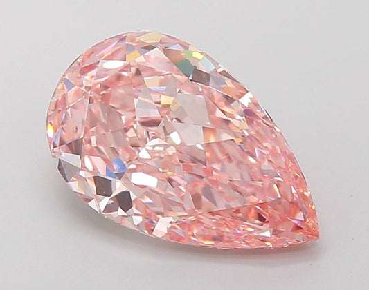 Lab-Grown Pear Diamond - 4.66 Carats, Fancy Pink Color, VS1 Clarity - Certified by IGI - Report Number: LG668406773