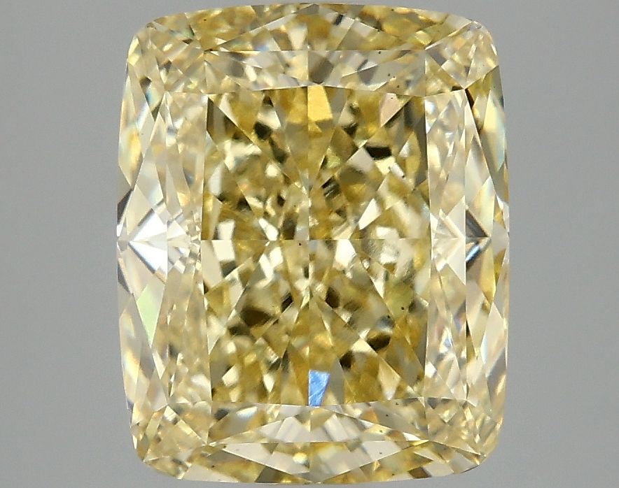 Lab-Grown Cushion Diamond - 4.08 Carats, Fancy Intense Yellow Color, VS1 Clarity - Certified by IGI - Report Number: LG687583286