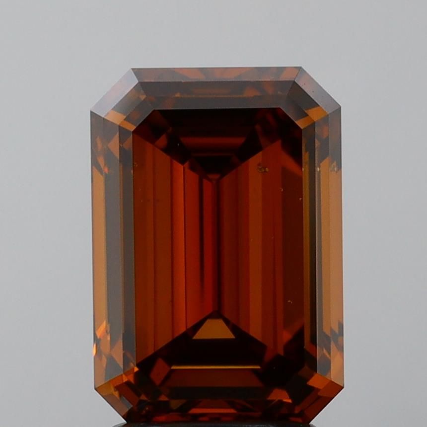 Lab-Grown Emerald Diamond - 3.0 Carats, Fancy Vivid Orange Color, VS2 Clarity - Certified by IGI - Report Number: LG636481009