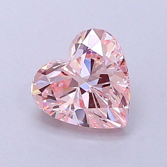 Lab-Grown Heart Diamond - 0.9 Carats, Fancy Intense Pink Color, VS2 Clarity - Certified by IGI - Report Number: LG649496438