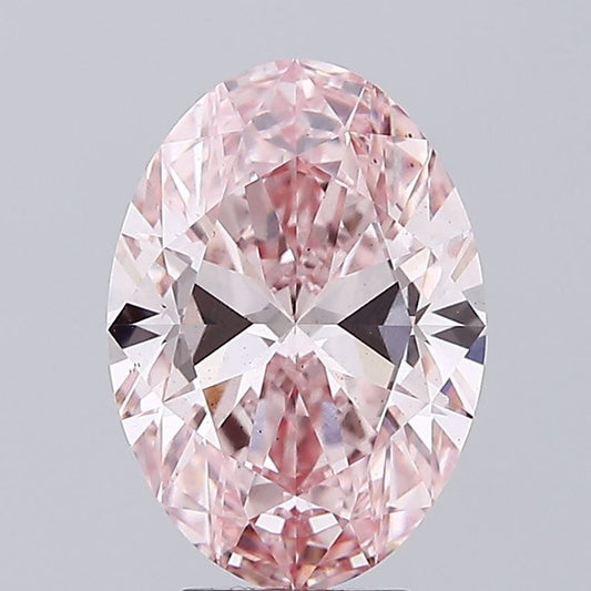 Lab-Grown Oval Diamond - 4.02 Carats, Fancy Vivid Pink Color, VS2 Clarity - Certified by IGI - Report Number: LG668472956