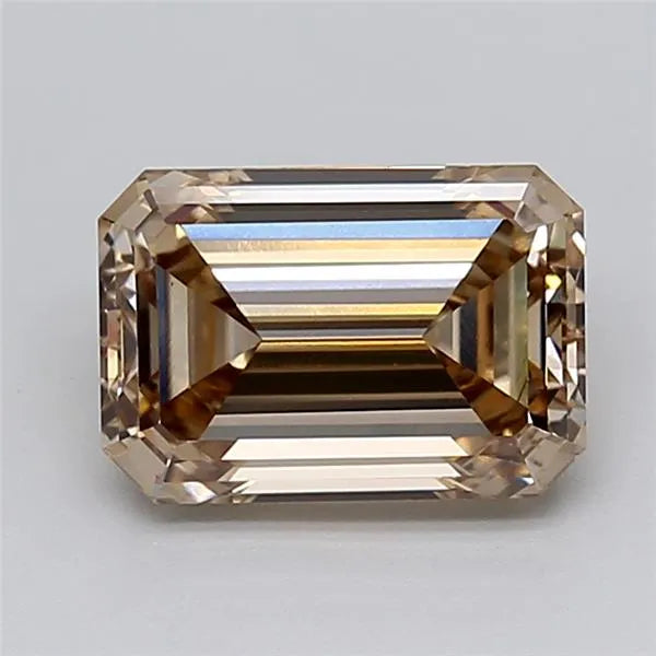 3.00ct Emerald Lab Grown Diamond (Colour Fancy Light Brown, Clarity VS1, IGI Certified)