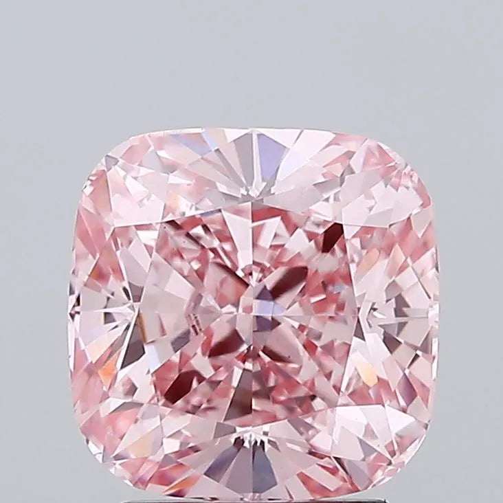 3.01ct Cushion modified Lab Grown Diamond (Colour Fancy Vivid Pink, Clarity VS2, Cut VG, IGI Certified)