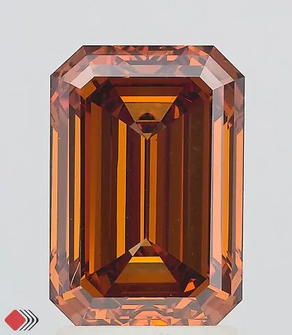 3.01ct Emerald Lab Grown Diamond (Colour Fancy Vivid Orange, Clarity VS1, IGI Certified)