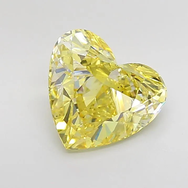 3.01ct Heart Lab Grown Diamond (Colour Fancy Yellow, Clarity VS2, IGI Certified)