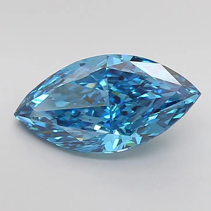3.01ct Marquise Lab Grown Diamond (Colour Fancy Vivid Blue, Clarity VS2, IGI Certified)