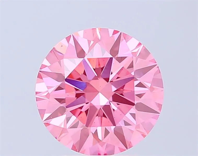 3.01ct Round Lab Grown Diamond (Colour Fancy Vivid Pink, Clarity VS1, Cut ID, IGI Certified)