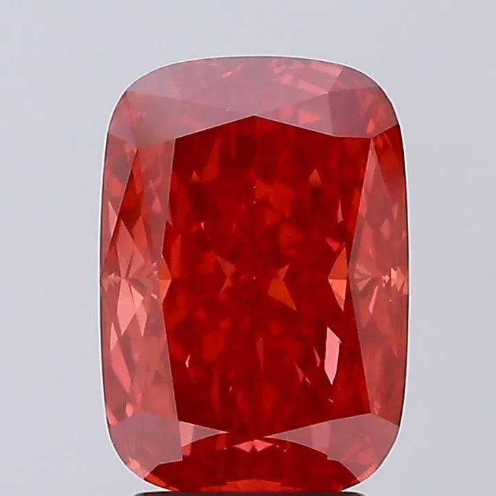 3.02ct Cushion modified Lab Grown Diamond (Colour Fancy Vivid Red, Clarity VS2, IGI Certified)