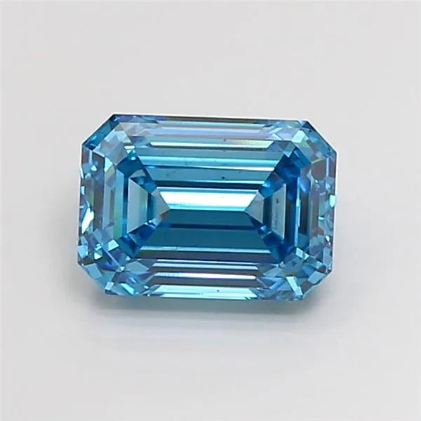 3.02ct Emerald Lab Grown Diamond (Colour Fancy Vivid Blue, Clarity VS2, IGI Certified)