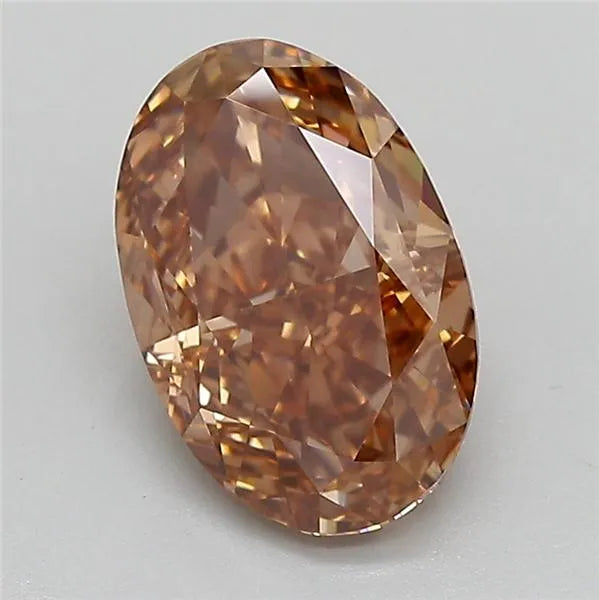 3.02ct Oval Lab Grown Diamond (Colour Fancy Brown, Clarity VVS2, IGI Certified)