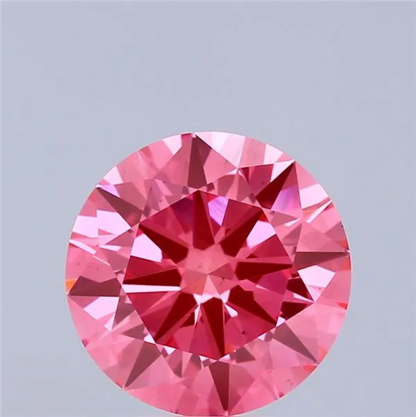 3.02ct Round Lab Grown Diamond (Colour Fancy Vivid Pink, Clarity VS2, Cut ID, IGI Certified)