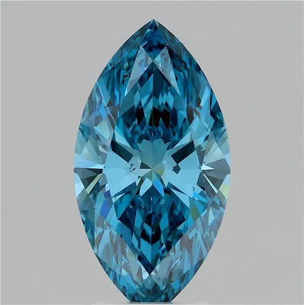 3.04ct Marquise Lab Grown Diamond (Colour Fancy Vivid Blue, Clarity VS2, IGI Certified)