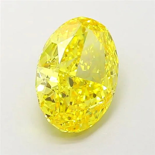 3.06ct Oval Lab Grown Diamond (Colour Fancy Vivid Yellow, Clarity VVS2, IGI Certified)