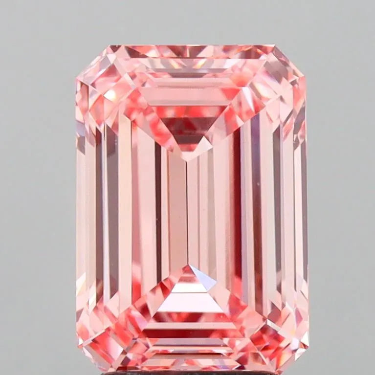 3.09ct Emerald Lab Grown Diamond (Colour Fancy Intense Pink, Clarity VS1, IGI Certified)