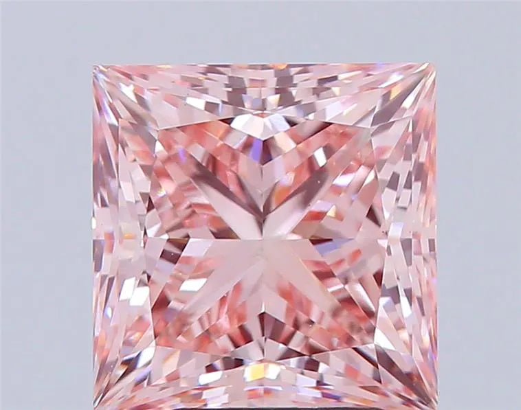 3.13ct Princess Lab Grown Diamond (Colour Fancy Vivid Pink, Clarity VS1, Cut EX, Uncertified)
