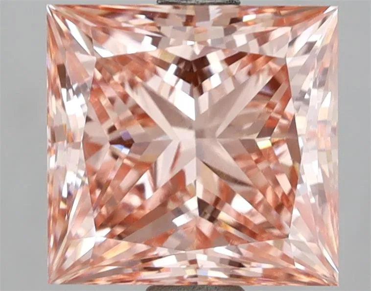 3.16ct Princess Lab Grown Diamond (Colour Fancy Vivid Pink, Clarity VVS2, IGI Certified)
